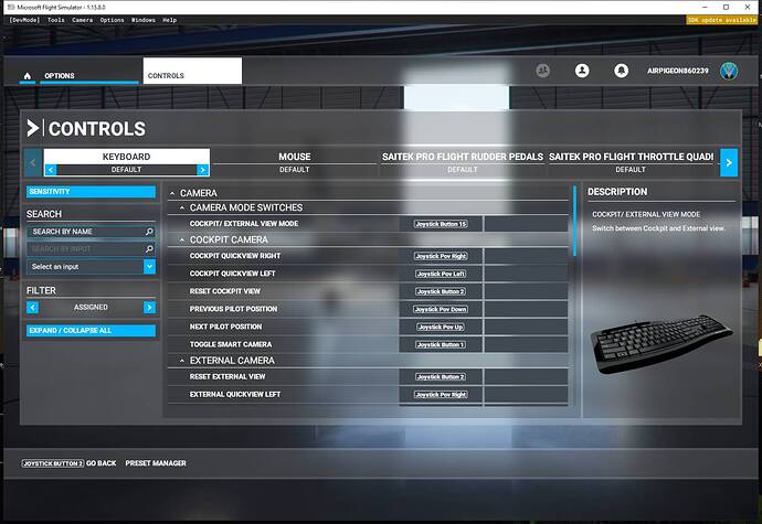 Keyboard assignments