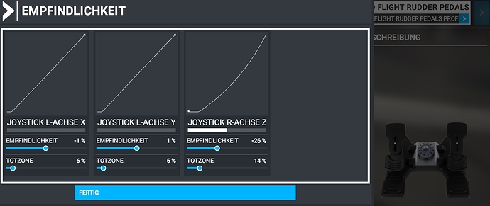 rudder Saitek settings