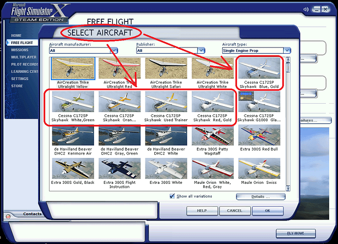 fsx default livery choices default