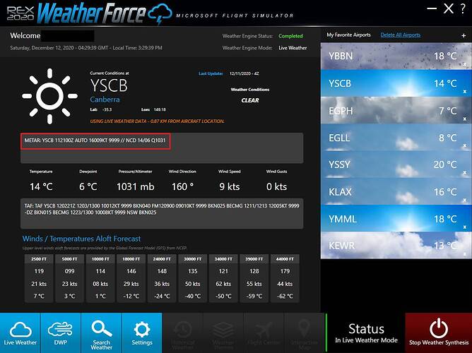 REX WeatherForce_MetarNotUpdating