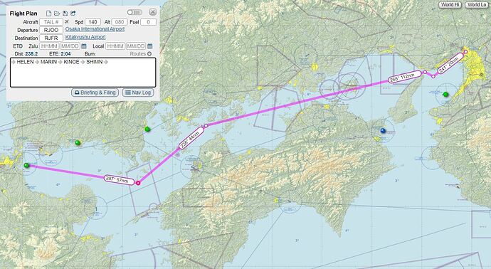 Japan group Flight plan