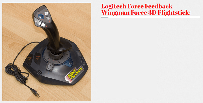 Logitech Force Feedback Wingman Force 3D Flightstick stf