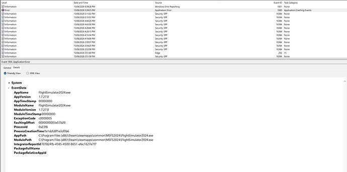 msfs error