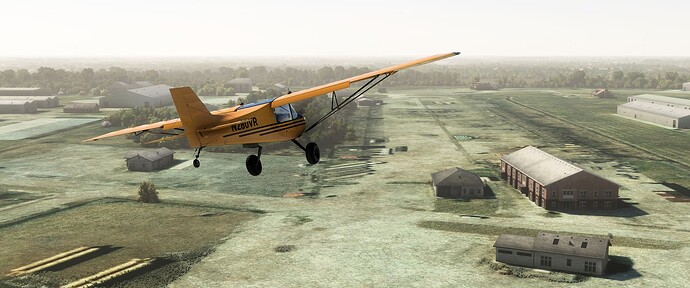 Rans Approaching the Blimp Hangar for Landing