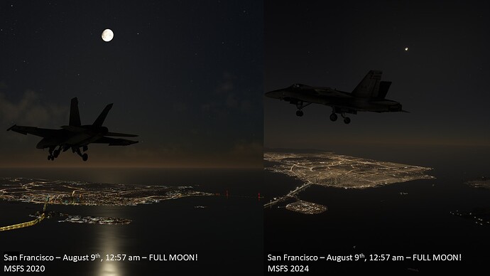MSFS Moon Reflect Compare