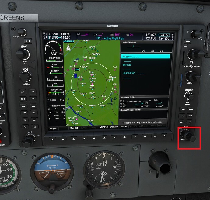 G1000 flight plan selection