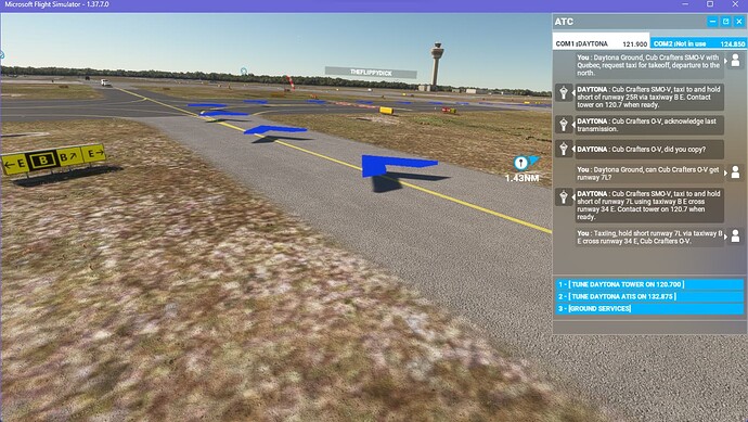 Repro - ATC gives wrong taxi info for KDAB