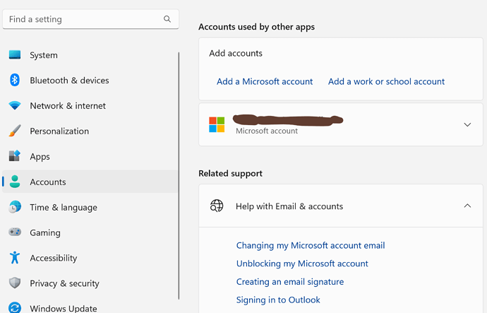 Win 11 Microsoft Account