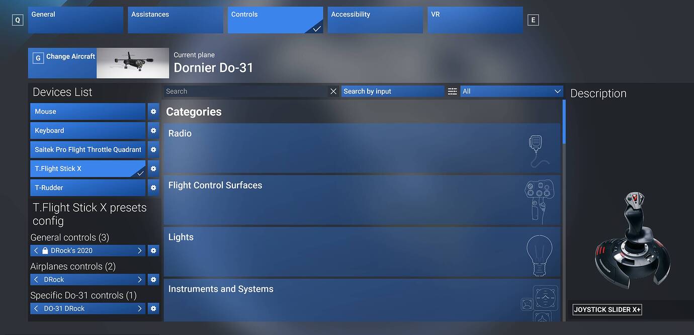 Rfs Control Panel How do I make control changes that only apply to a single aircraft ...