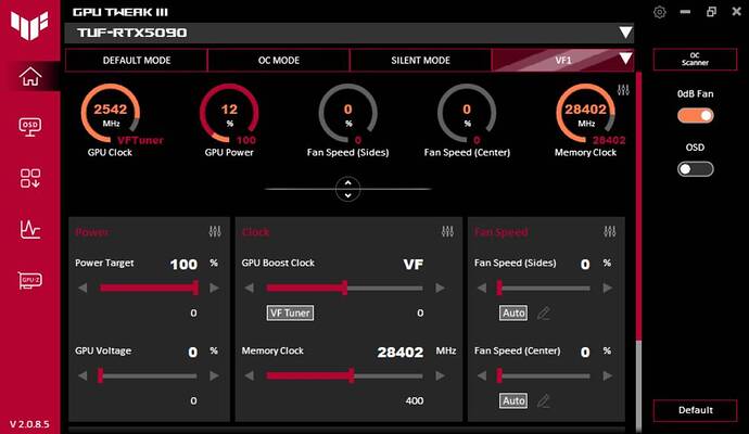 Test Setup - GPU Tweak VF1 - Data rate 28402