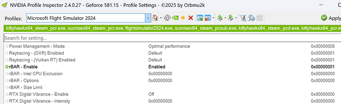 20250905 NVIDIA Profile Inspector 581.15 MSFS 2024 RBar