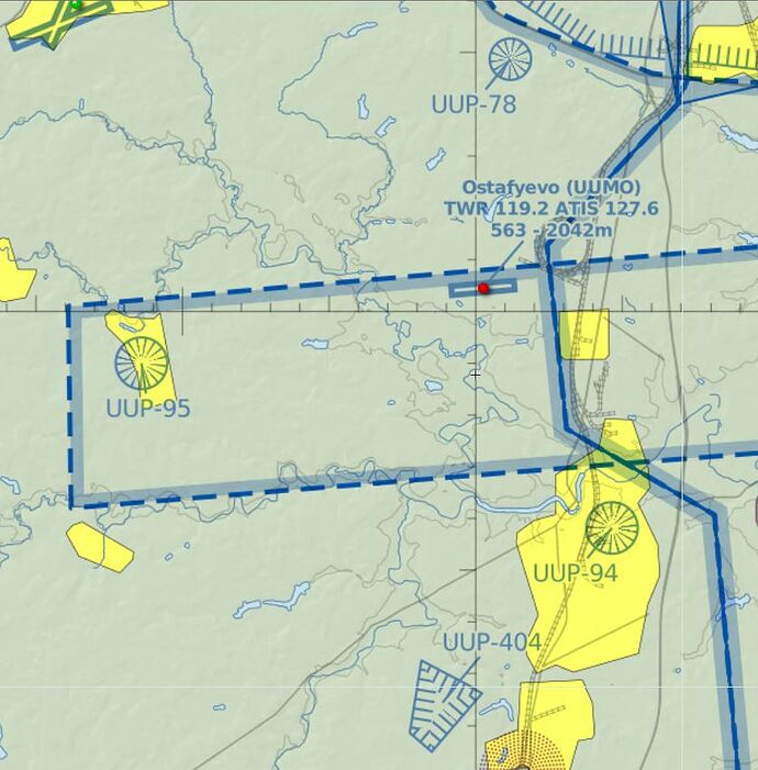Interesting prohibited airspaces near Moscow