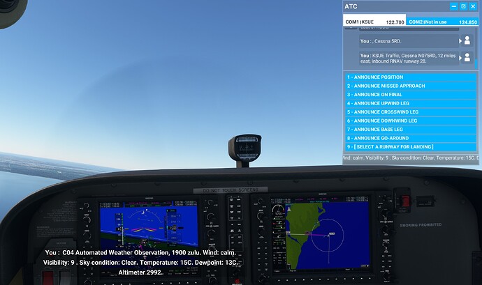 KSUE 172G RNAV 28 ATIS plays when not selected