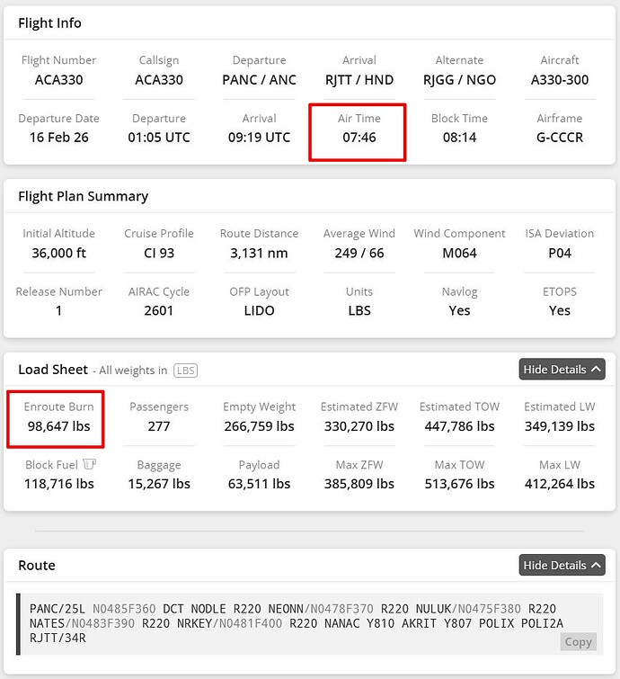 20260215-a330-sim-rate-fuel-burn-simbrief