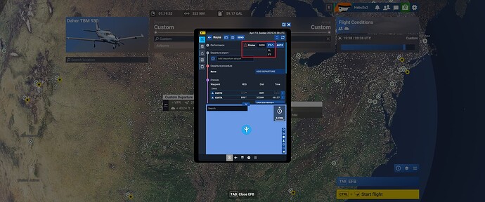 Setting starting altitude errors