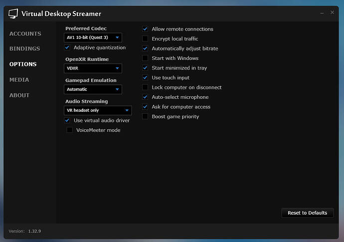 Streamer setting