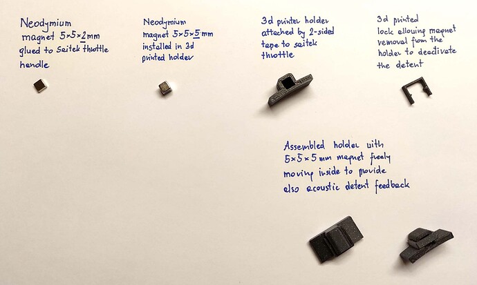 Saitek throttle magnetic detent holder - parts