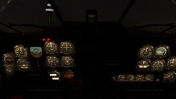default Carenado Beech 18 LH and RH panel lights on