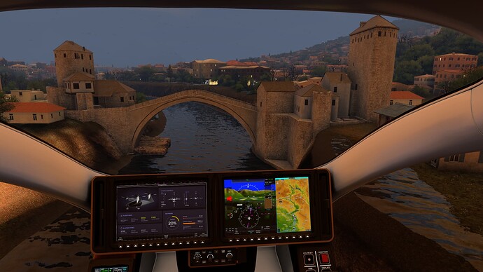 Hovering by the Mostar Old bridge POI