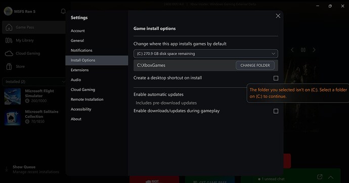 Xbox - Change Install Location