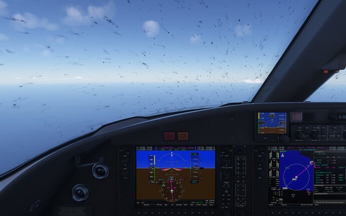 The bug massacre after two hours of flight...