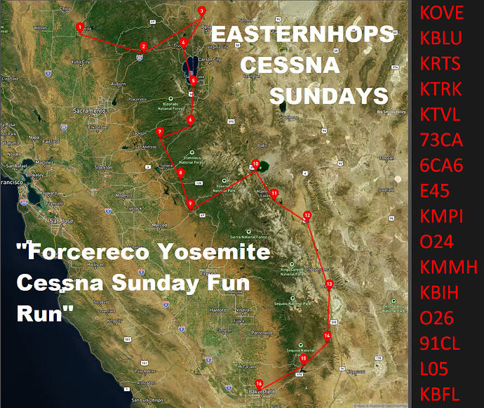 Forcereco Yosemite Cessna Sunday Fun Run