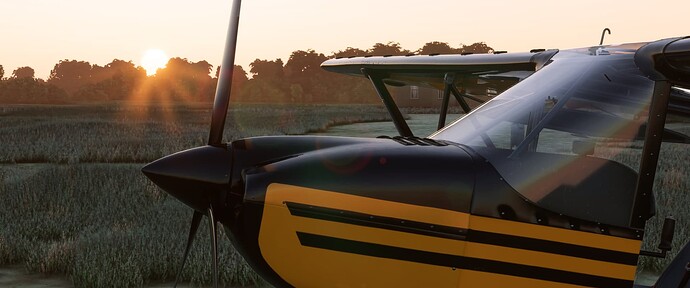 Rans in a Blimp Hangar at Sunset