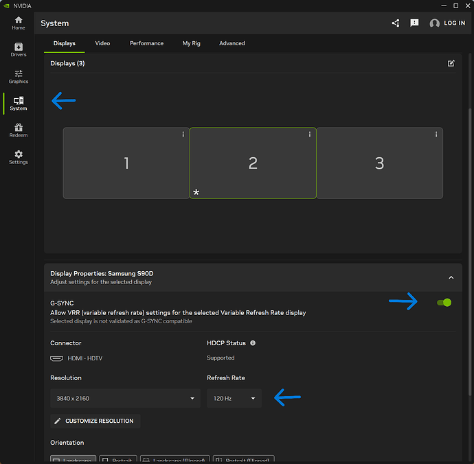 1 NVIDIA App - System - GSync On