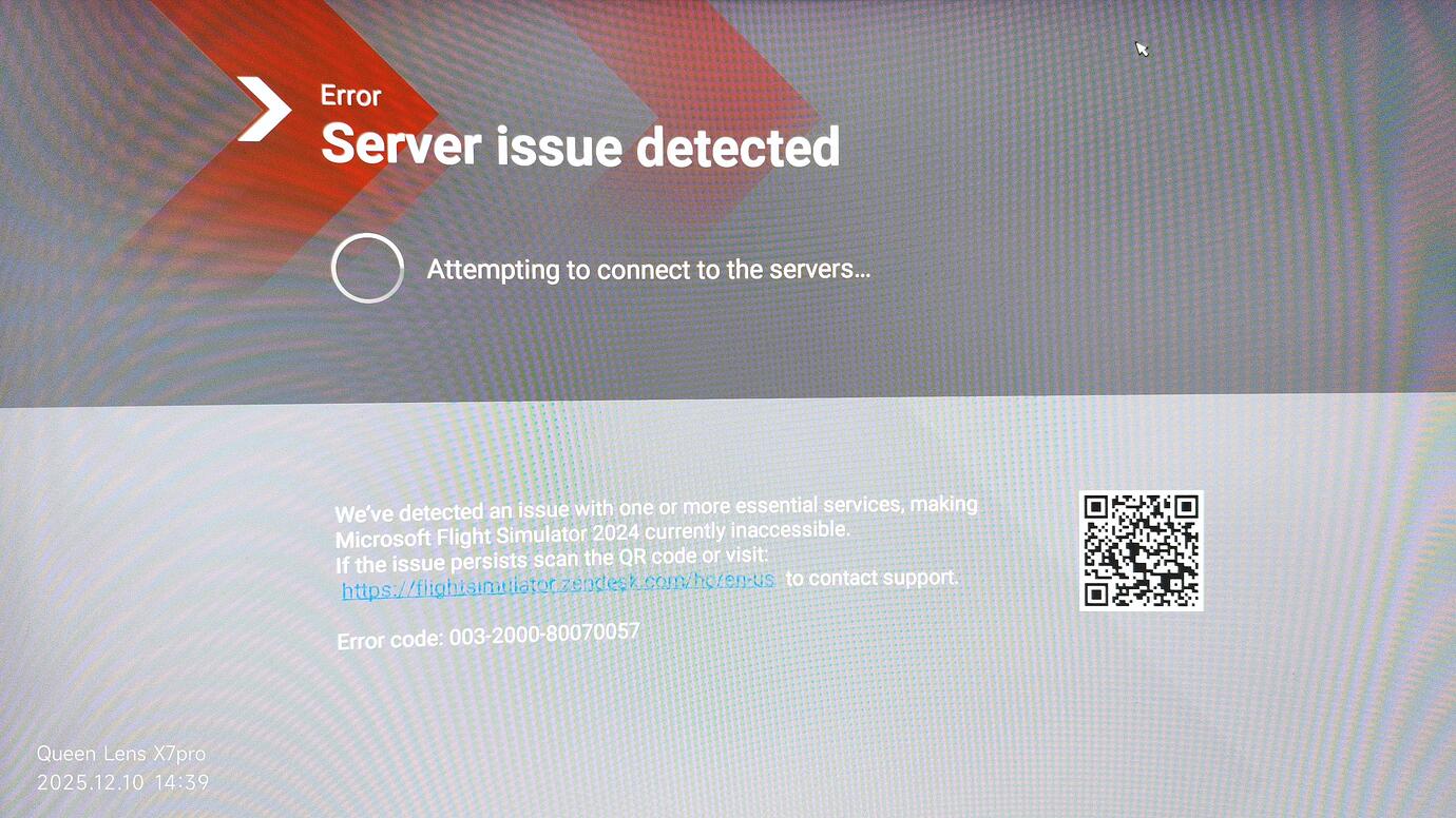Phone Code 003 MSFS 2024 – „Server problem detected“ at startup (Error 003-2001 ...