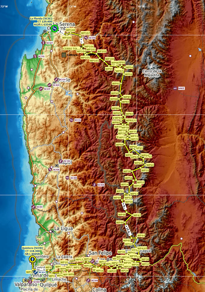 1st_Leg_VFR Quintero (SCER) to La Florida (SCSE)