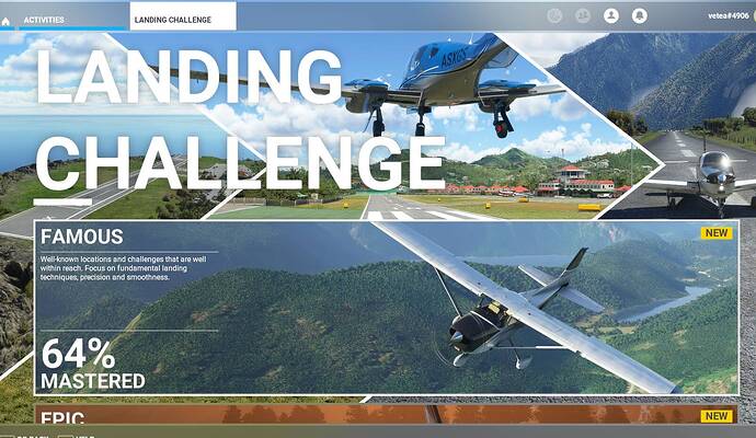 Landing challenge activities