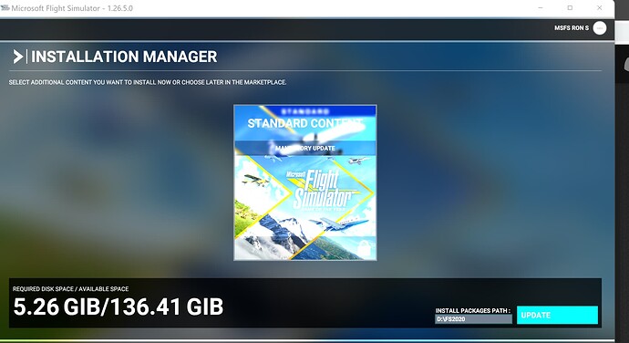 FS2020 - 1.26.5.0 Initialization Screen