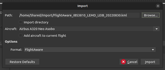 Import Dialog