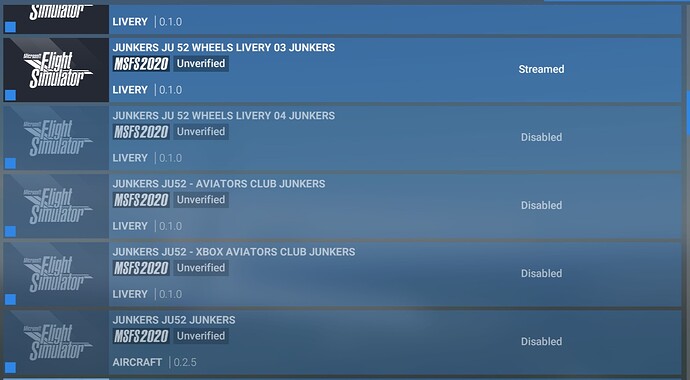 MSFS 24 Liveries auto enabled Wo Aircraft