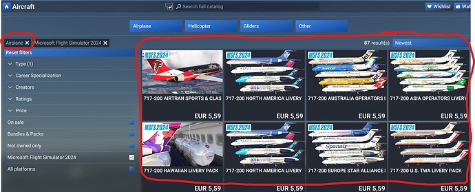 Liveries in aircraft category