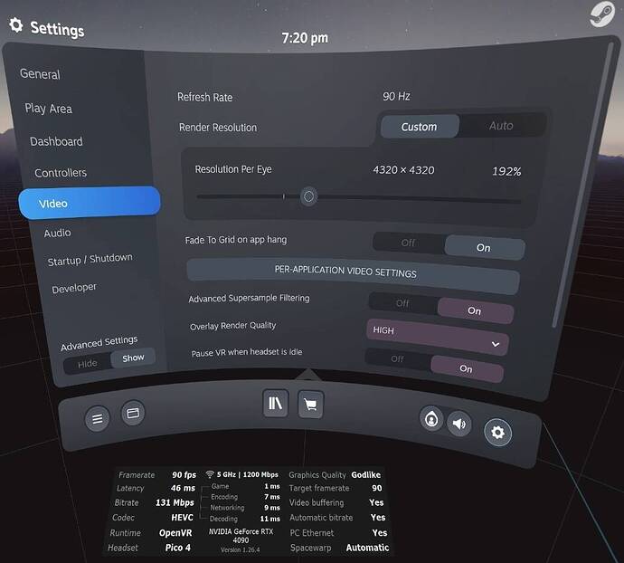 Steam VR settings
