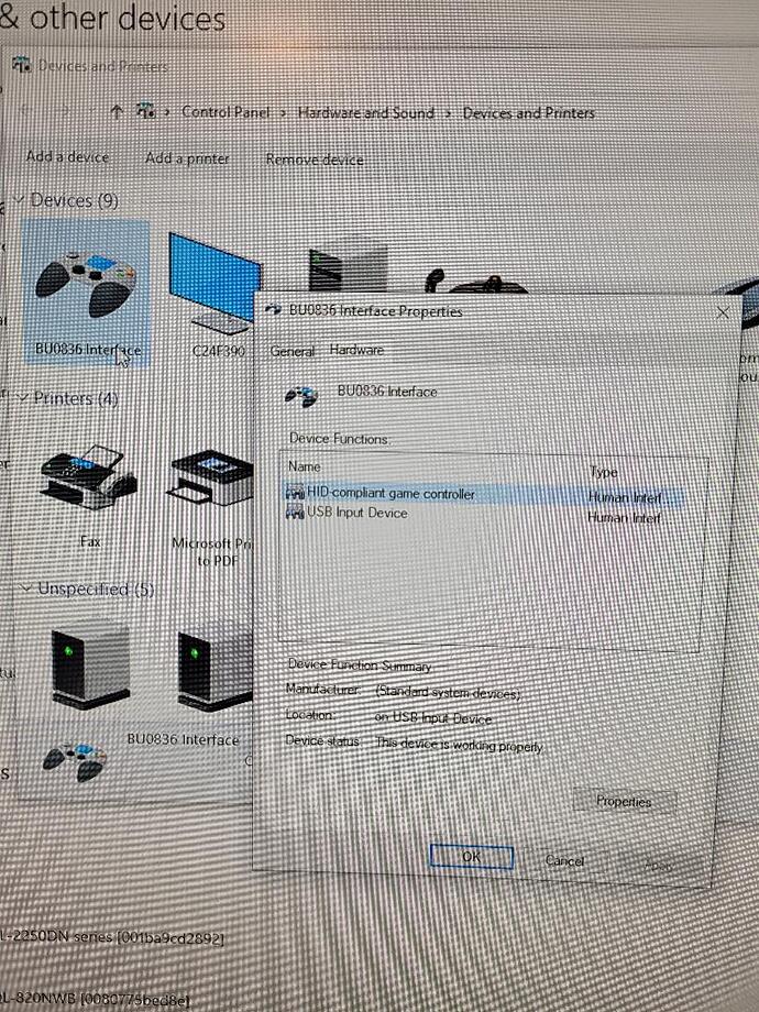 BU Interface Screen