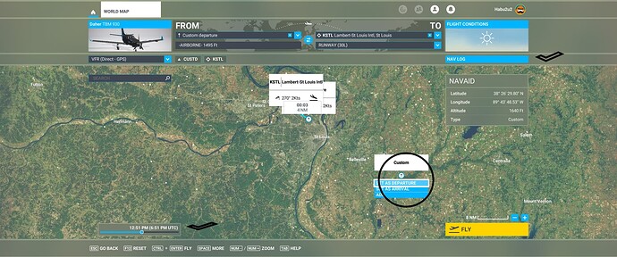 select departure point on world map