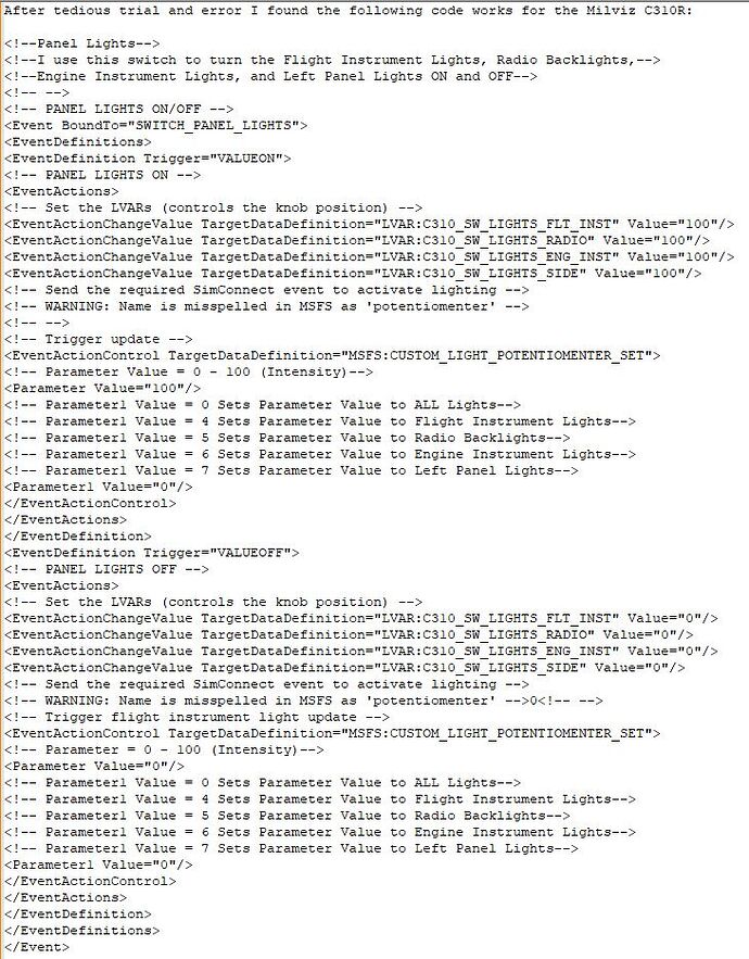 C310 Light Intensity xml