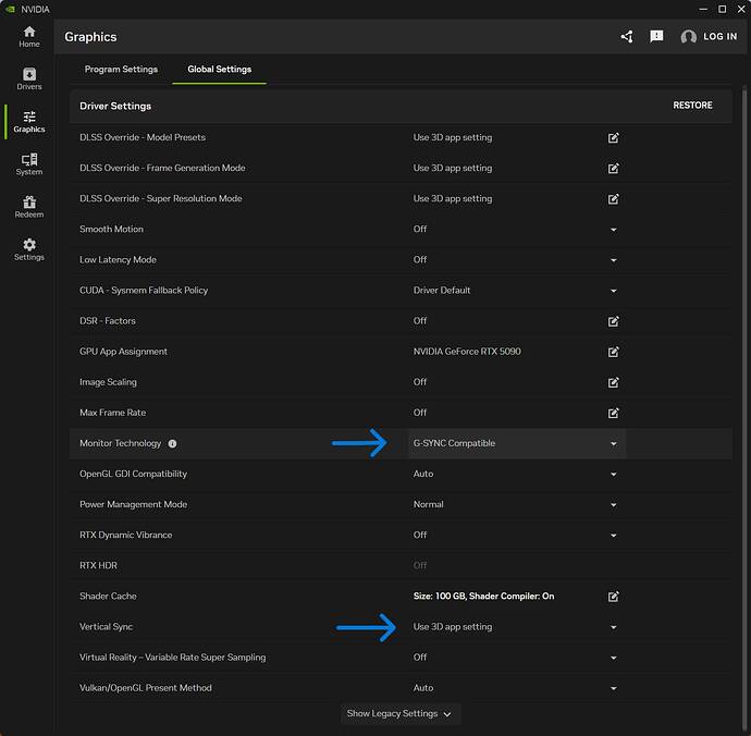 2 NVIDIA App - Graphics - Global - GSync