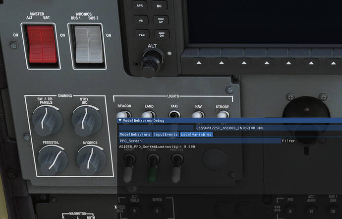 G1000 pfd dev mode black