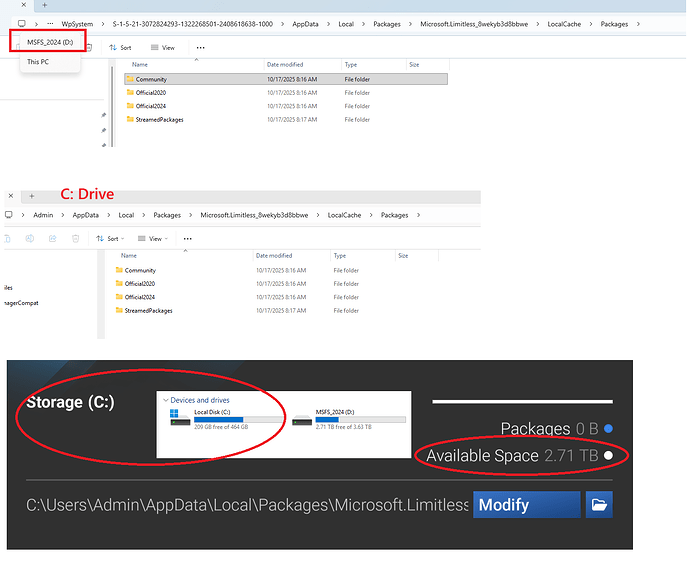 MSFS 2024 clean install to D - file structure