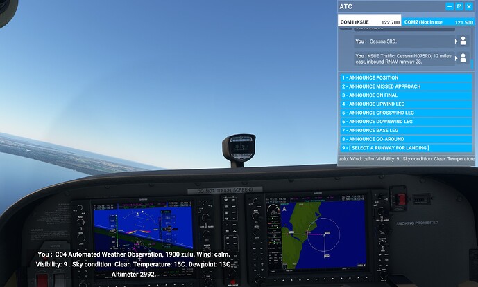 KSUE 172G ATIS broadcast without freq tuned