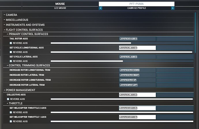 controls settings