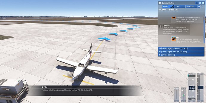 CYYC cleared to taxi with arrows