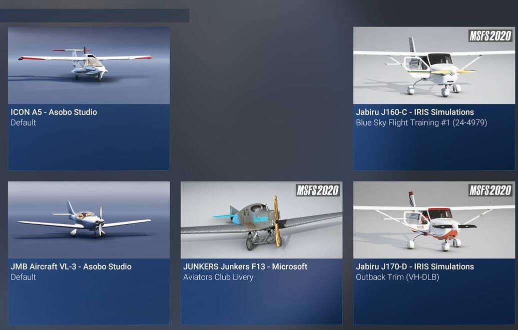 Disappearing Aircraft in Aircraft Selection List - Resolved - Microsoft ...