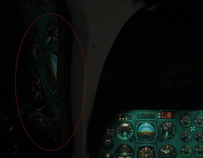 reflection of the dashboard