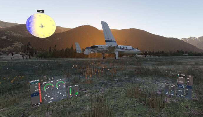 Compass Flight Sim VR showing the little compass view *and other info - Virtual Reality ...