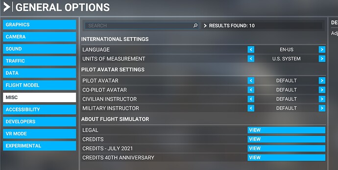 UNITS OF MEASUREMENT SETTINGS