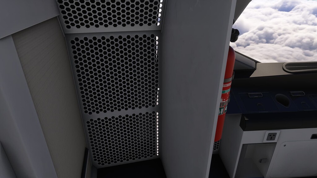[B787-10 Dreamliner] Gap in Mesh at rear of Cockpit Luggage Storage ...